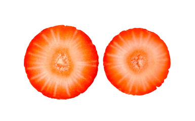 Strawberry Pieces on white background