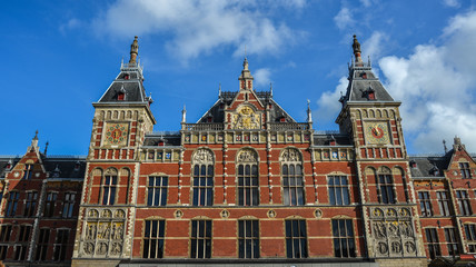 Fototapeta na wymiar Old buildings of Amsterdam, Holland