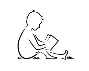 A Young Kid is Reading a Book