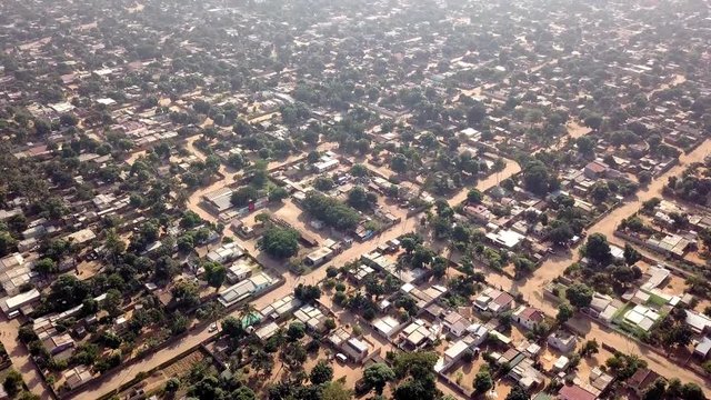 Aerial view of Matola, suburbs of Maputo -capital city of Mozambique