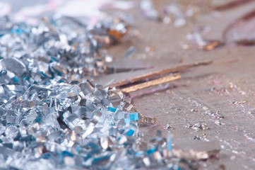 close up of materic painting 