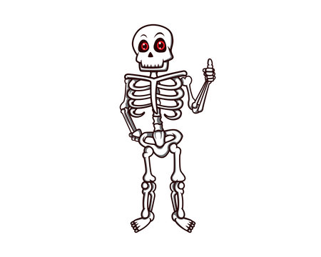 Friendly Skeleton Giving Recommendation and Thumbs Up Gesture 