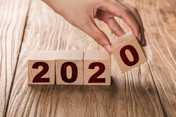 New Year concept from 2019 to 2020