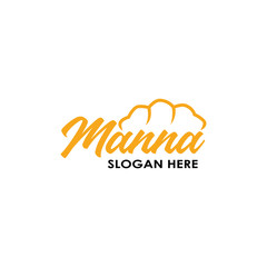 logo letter manna bread template vector 