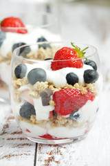 Yogurt with fresh berry and granola	
