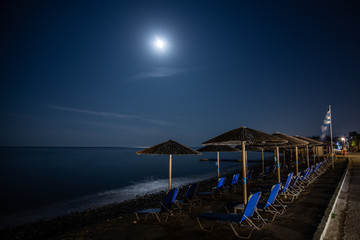 Clear starry night sky at beach. © Daniel