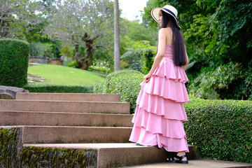 Obraz premium girl in pink dress