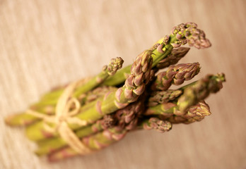 bunch of green asparagus isolated 