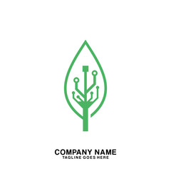 Leaf Tech logo concept. Leaf logo vector
