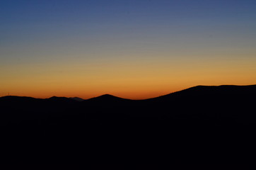 sunset in mountains