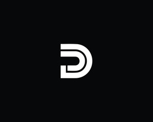 Trendy and Minimalist Letter DD CD DC Logo Design in Black and White Color , Initial Based Alphabet Icon Logo
