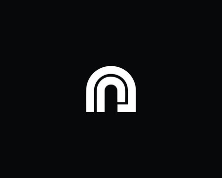 Trendy and Minimalist Letter NN Logo Design in Black and White Color , Initial Based Alphabet Icon Logo