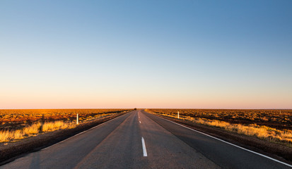 Obraz na płótnie Canvas Driving on Stuart Highway in the morning