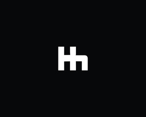 Trendy and Minimalist Letter HN HM Logo Design in Black and White Color , Initial Based Alphabet Icon Logo