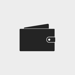 Billfold, purse, wallet icon. Vector illustration, flat design.