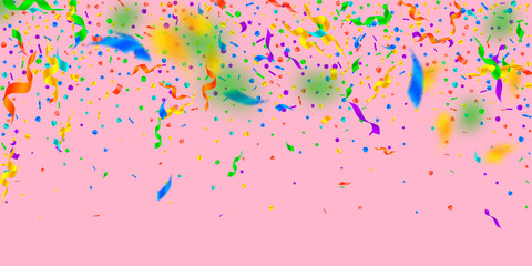 Streamers and confetti. Festive tinsel and foil ri