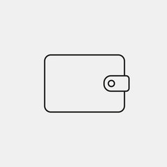 Billfold, purse, wallet icon. Vector illustration, flat design.
