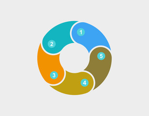 Colorful pie chart, diagram, Infographic. Vector illustration.