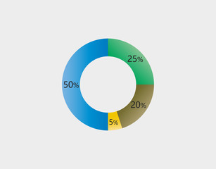 Colorful pie chart, diagram, Infographic. Vector illustration.