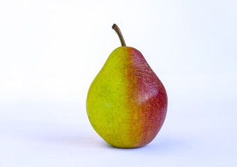ripe pear fruit with red side