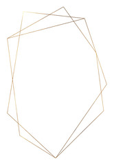 Elegant gold geometric frame. Simple style. Trendy, luxury collection on white background.