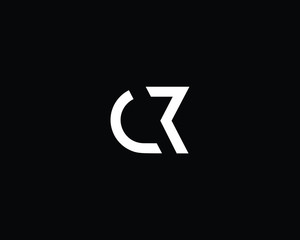 Trendy and Minimalist Letter CR Logo Design in Black and White Color , Initial Based Alphabet Icon Logo