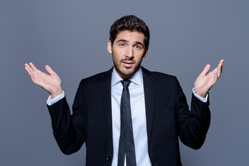 emotional  handsome businessman