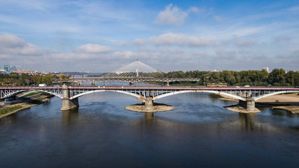 Fototapeta na wymiar Warsaw landscape, bridges - panorama of the city