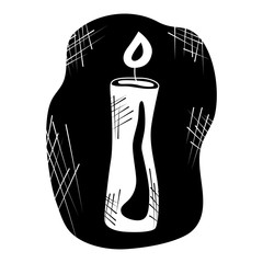 Fortune telling, divination isolated elements of candles for mystic sphere of activity, shop. Witch store. Idea for Taromancy, esoteric presentation. Furtive telling icons. Vector illustrations