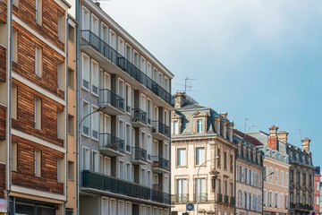 Fototapeta na wymiar LIMOGES, FRANCE - May 8, 2018 : Antique building view in Old Town Limoges, France