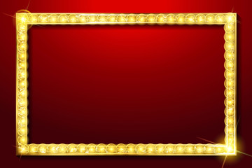 Red rectangular retro frame
