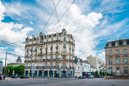 LIMOGES, FRANCE - May 8, 2018 : Street view of downtown in Limoges, France
