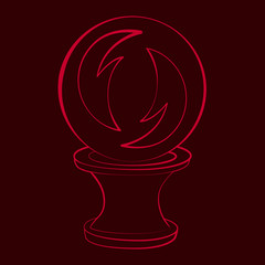 Fortune telling, divination isolated crystal ball for mystic sphere of activity, shop. Witch store. Idea Taromancy, esoteric website. Furtive telling and witchcraft icons, vector illustrations