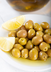 green olives in a bowl