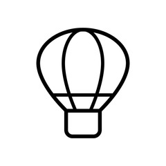 Obraz premium Silhouette of hot Air balloon. Air transport for travel. Isolated on white background