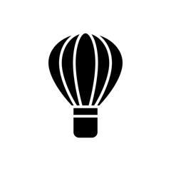 Silhouette of hot Air balloon. Air transport for travel. Isolated on white background