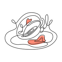 Fortune telling, divination isolated elements of coffee cup for mystic sphere of activity, shop. Witch store. Idea for esoteric, occult, website. Furtive telling, witchcraft icons vector illustrations