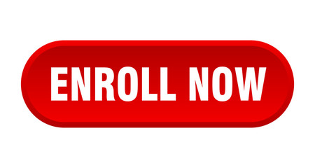 enroll now button. enroll now rounded red sign. enroll now