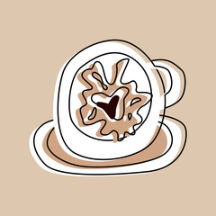 Fortune telling and divination isolated elements of coffee cup for a mystic sphere of activity, shop. Witch store. Idea for  esoteric, occult books, presentation. Furtive telling. 