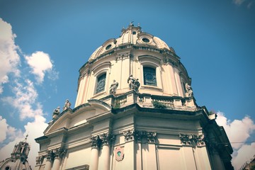 Rome church. Vintage filtered colors.