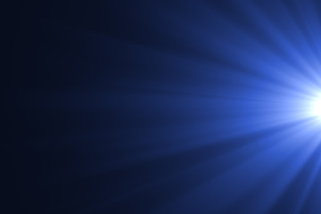 Lens flare light on back background.