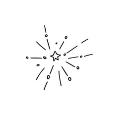 firework salute clapperboard exploded doodle hand drawn element