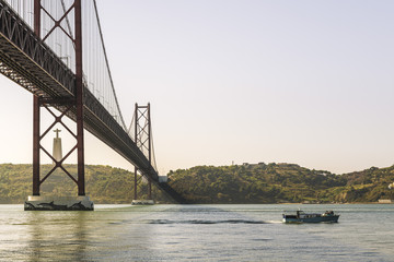 Fototapeta premium 25 April bridge over Tagus river in Lisbon