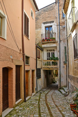 Monte San Biagio, Italy, 03/24/2018. A street among the old houses of a village in the Lazio region.