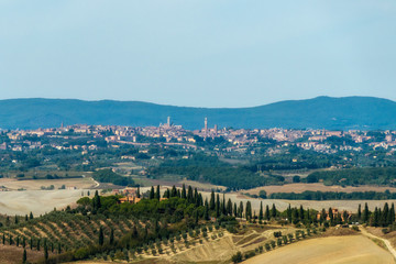Panorama of city of Siena. Tuscany region in Italy.