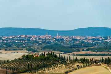 Fototapeta na wymiar Panorama of city of Siena. Tuscany region in Italy.