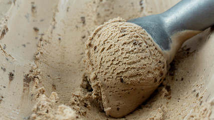 Scooping ice cream mocha, Food concept, Blank for design.