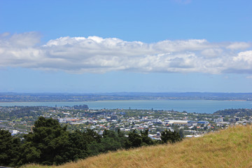Fototapeta na wymiar Panorama of Auckland seen from Mount Eden