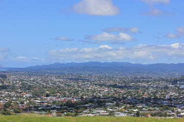Panorama from mount eden in new zealand