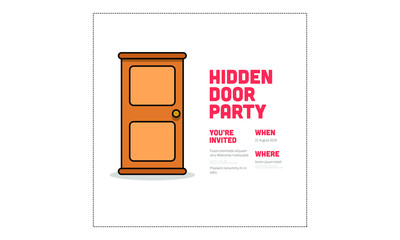 Secret Door Hidden Party Invitation Design